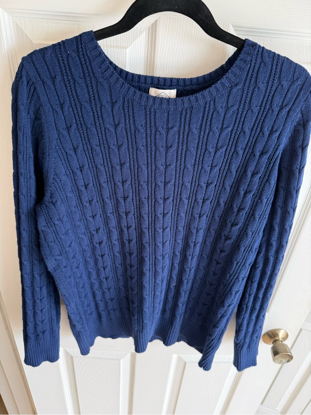 St. John's Bay Navy Cable-Knit Crewneck Sweater